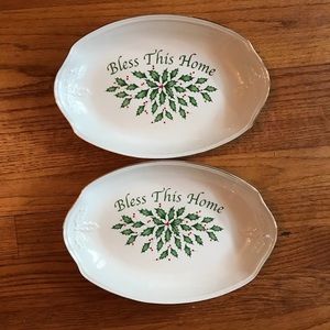 Lenox holiday tray platter set of 2
